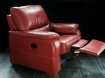 Degelijke robuuste rood leder relaxfauteuil