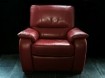 Degelijke robuuste rood leder relaxfauteuil