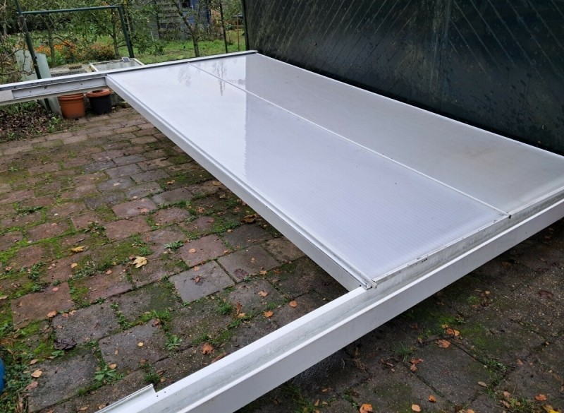 Grote Serre, carpoort, veranda, afdak aluminium 4,7 x 7m