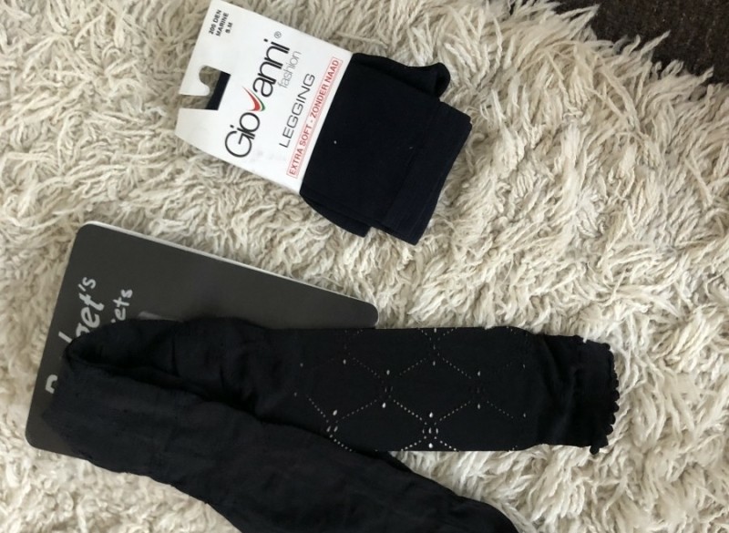 1 keer nieuwe zwarte legging 38--40 zwart open gewerkt 