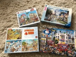 4 stuks als nieuw compleet puzzels 