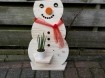 Leuke Houten Sneeuwpop / Sneeuwman (van oud pallethout)